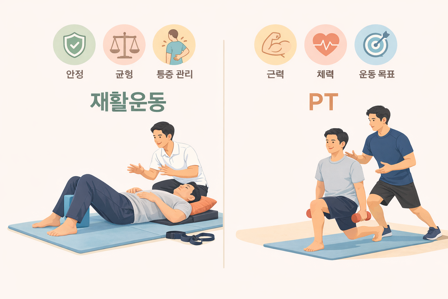 분당재활운동과 pt의 차이